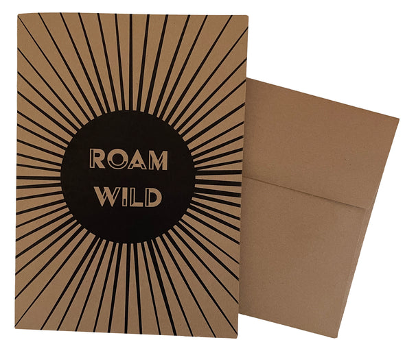 Roam Wild 5x7 recycled kraft single note card - noteify