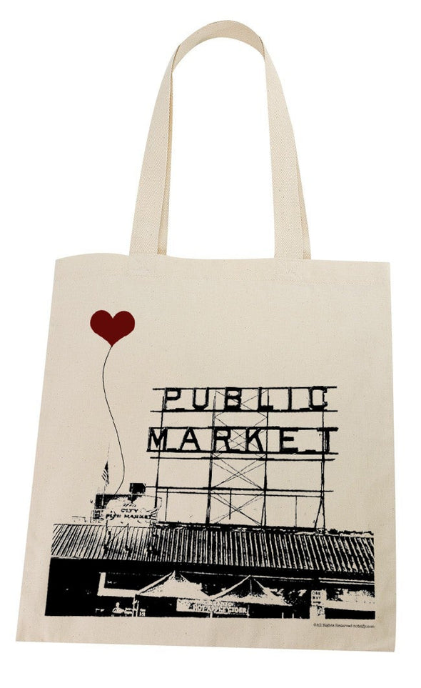 Seattle Pike Place Market Lightweight Cotton Tote Bag - noteify