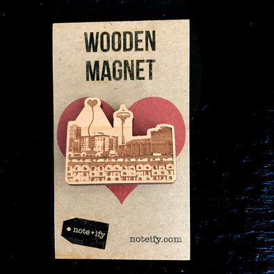 Seattle Space Needle Wooden Magnet - noteify