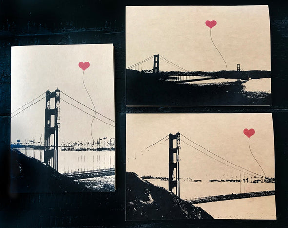 San Francisco Golden Gate Bridge set of 3 Bridge Views note card set - noteify