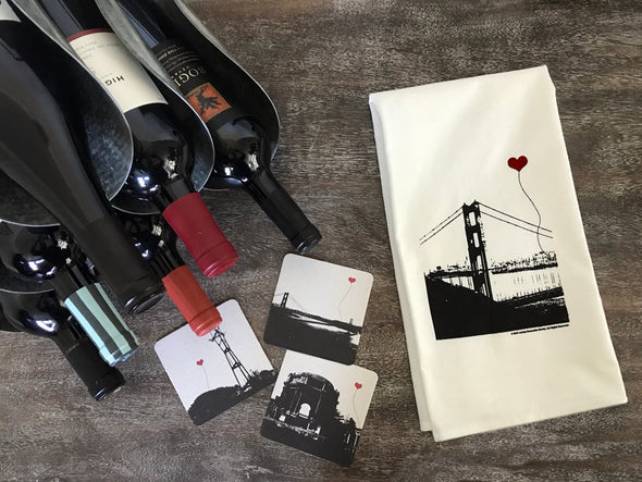 San Francisco Lover's Reusable Paper Coasters assorted set of 8 - noteify