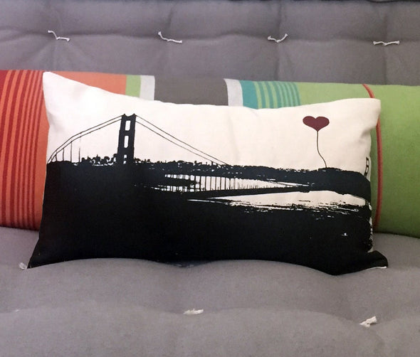 San Francisco Golden Gate Bridge Rectangular Canvas Throw Pillow - noteify