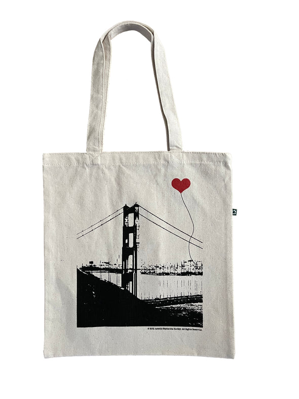 San Francisco Golden Gate Bridge recycled cotton canvas tote bag - noteify