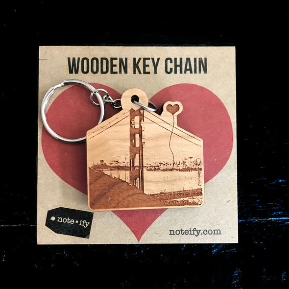 San Francisco Golden Gate Bridge Wooden Key Chain - noteify