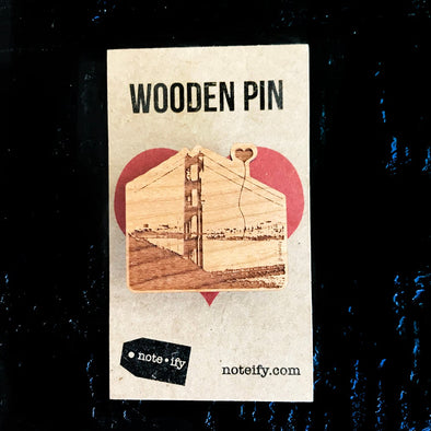 San Francisco Golden Gate Bridge Wooden Pin - noteify