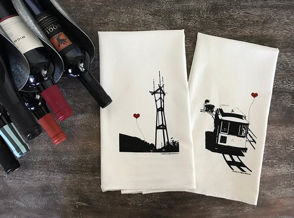 Sutro Tower San Francisco tea towel - noteify