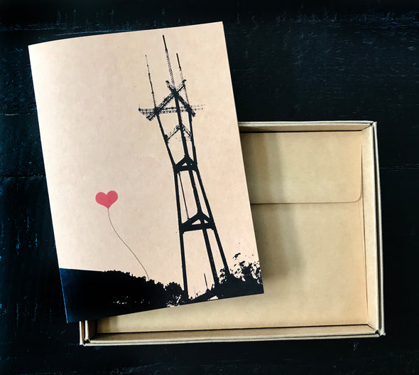 San Francisco Sutro Tower single note card - noteify