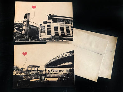 Seattle Washington Sports Lover's note card set Mariners Seahawks - noteify