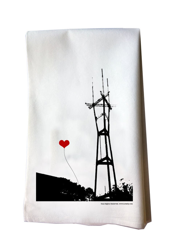 Sutro Tower San Francisco tea towel - noteify