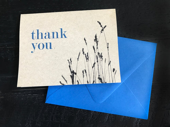 Thank You w/Wheat Set of 8 note cards - noteify