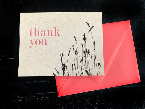 Thank You w/Wheat Set of 8 note cards - noteify