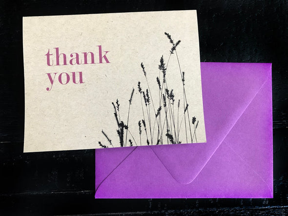 Thank You w/Wheat Set of 8 note cards - noteify