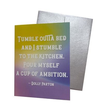 Tumble Outta Bed Dolly Parton Quote Colorful Single Note Card