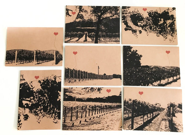 Wine Country Lover's note card assorted boxed set of 8 - noteify