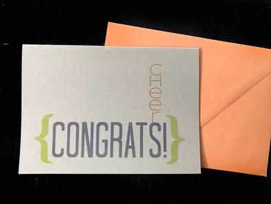 Cheers! Congrats! single note card - noteify
