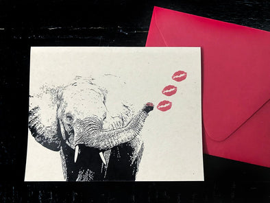 Elephant Kiss note card - noteify