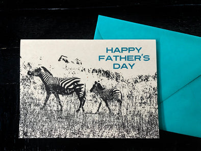 Happy Father's Day Zebras single note card - noteify
