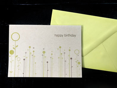 Happy Birthday Stems single note card - noteify
