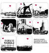 Seattle Lover's Reusable Paper Coasters assorted set of 8 - noteify