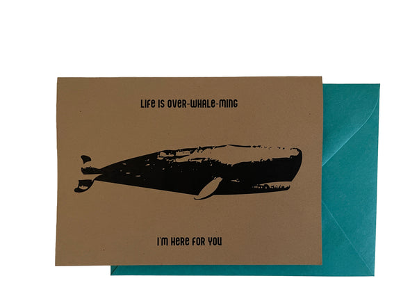 Life is over-whale-ming single note card - noteify