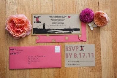 Custom Golden Gate Bridge Wedding Invitation set - noteify