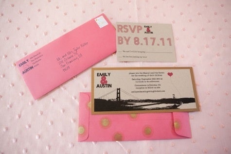 Custom Golden Gate Bridge Wedding Invitation set - noteify